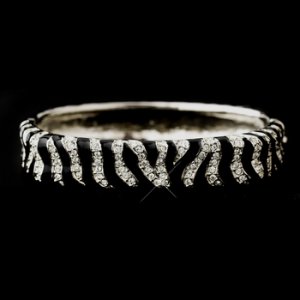 Silver & Black Zebra Bangle Bracelet 6100