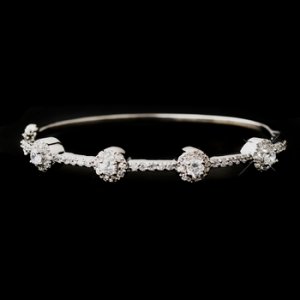 Silver CZ Bangle Bracelet 6564