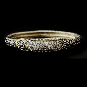 Silver CZ Bangle Bracelet 7080