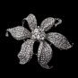 Large Silver Clear Flower Barrette 5