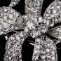 Small Silver Clear Flower Barrette 7