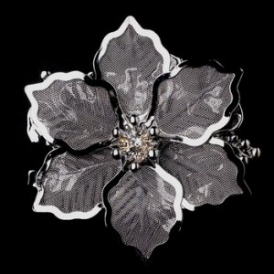 Silver Mesh Flower Brooch 145