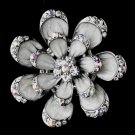 Silver Grey Flower Brooch 162