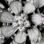 Silver Grey Flower Brooch 162