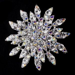 Clear & AB Rhinestone Brooch 165