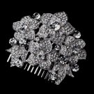 Silver Clear Floral Comb 915