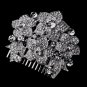 Silver Clear Floral Comb 915