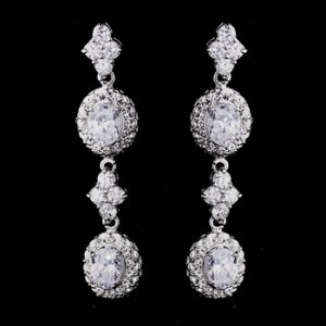 Silver Clear CZ Earrings 1302