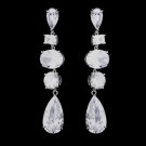 Silver CZ Dangle Earrings 1725