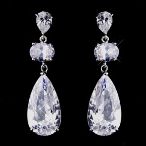 Silver CZ Earrings 1900