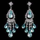 Silver Aqua Chandelier Earrings 24792