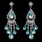 Silver Aqua Chandelier Earrings 24792
