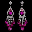 Silver Fuchsia Chandelier Earrings 24792