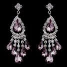 Silver Light Amethyst Chandelier Earrings 24792