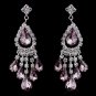 Silver Light Amethyst Chandelier Earrings 24792