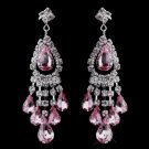 Silver Pink Chandelier Earrings 24792