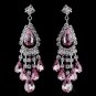 Silver Pink Chandelier Earrings 24792