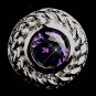 Vintage Silver CZ Amethyst Stud Earrings 3587