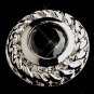 Vintage Silver CZ Black Stud Earrings 3587