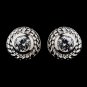 Vintage Silver CZ Clear Stud Earrings 3587