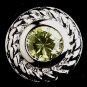 Vintage Silver CZ Peridot Stud Earrings 3587