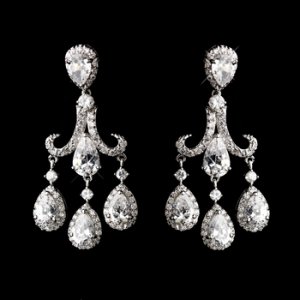 Silver CZ Post Earrings 4710