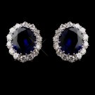 Silver Sapphire Kate Middleton Inspired Earrings 5015