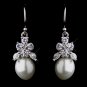 Silver White Pearl & CZ Earrings 5441