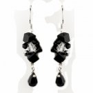 Black Austrian Crystal Earrings 8259