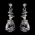 Silver Clear Crystal Swirl Earrings 8592