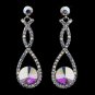 Silver AB Double Loop Dangling Antique Earrings 8706