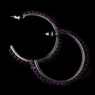 Antique Silver Amethyst Hoop Earrings 8707