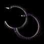 Antique Silver Amethyst Hoop Earrings 8707