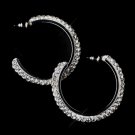 Antique Silver Clear Hoop Earrings 8707