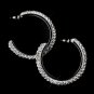 Antique Silver Clear Hoop Earrings 8707