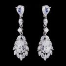 Silver CZ Teardrop Earrings 9060