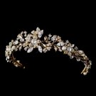 Gold Pearl & Crystal Tiara 5317