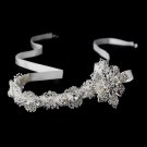 Silver Ribbon Headpiece 916 (White or Ivory)