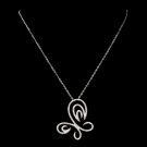 Swirl Butterfly CZ Necklace 8724