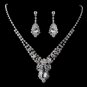Silver Clear Rhinestone Necklace & Earring Set 12677