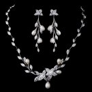 Silver CZ Necklace & Earring Set 1284