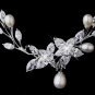 Silver CZ Necklace & Earring Set 1284