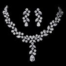 Silver CZ Necklace & Earring Set 1288