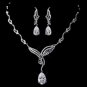 Silver Clear CZ Necklace & Earring Set 1292