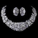 Silver Clear CZ Necklace Earring Set 1293