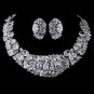 Silver Clear CZ Necklace Earring Set 1293