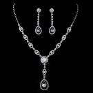 Silver Clear CZ Necklace & Earring Set 1295