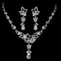 Silver Clear CZ Necklace & Earring Set 1296