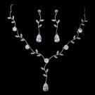 Silver Clear CZ Necklace & Earring Set 1297