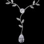 Silver Clear CZ Necklace & Earring Set 1297